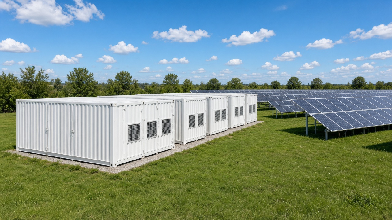 Energy-storage containers used with solar generation